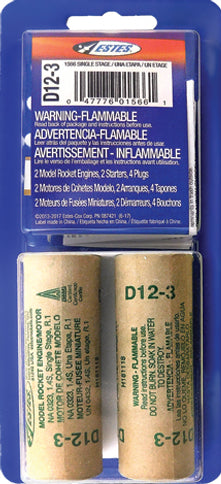 D12-3 Model Rocket Engines (2pk)